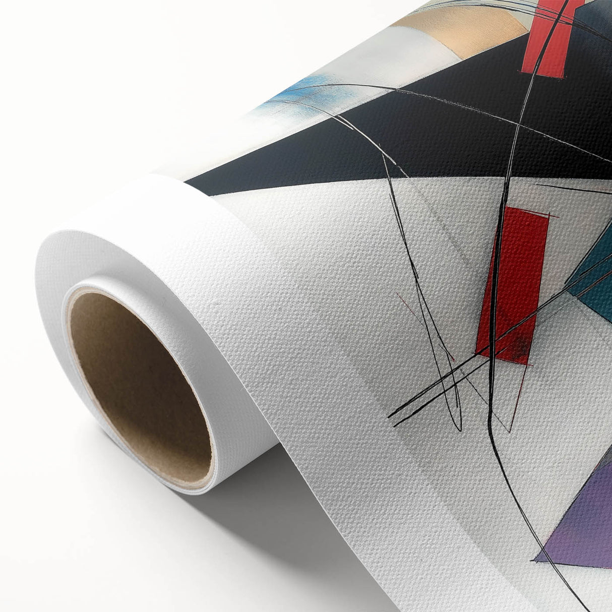 Contemporary Abstract Canvas – Angular Energy in Red & Teal