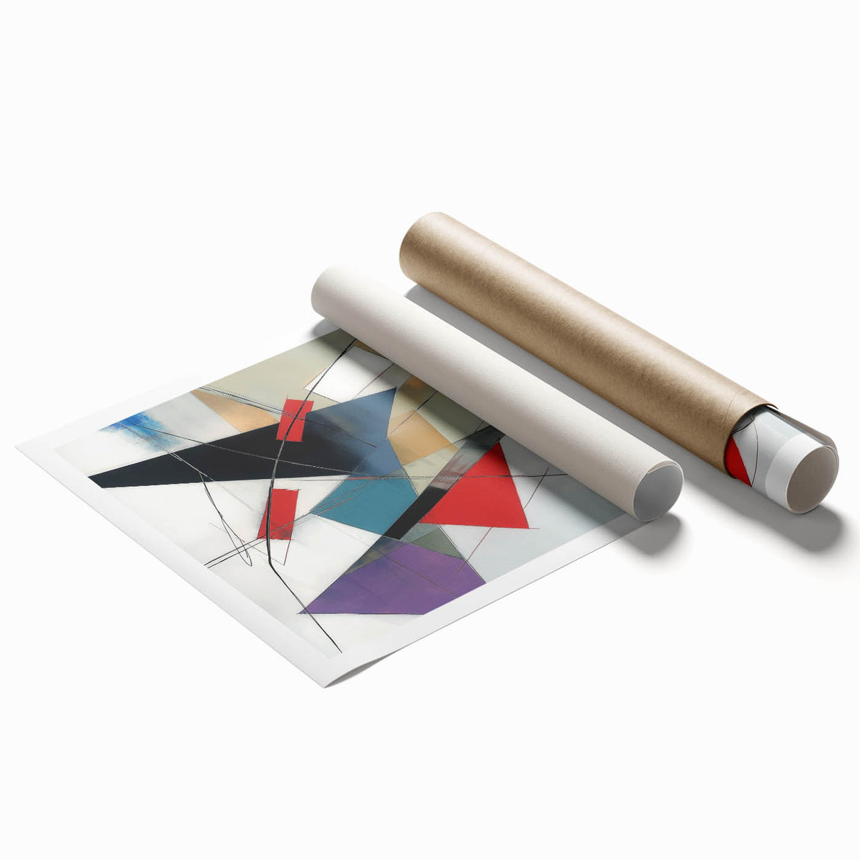 Contemporary Abstract Canvas – Angular Energy in Red & Teal