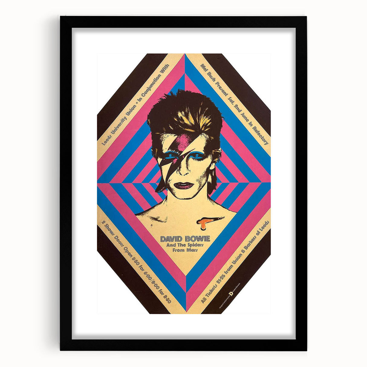 David Bowie Ziggy Stardust Retro Poster - Vintage Concert Art