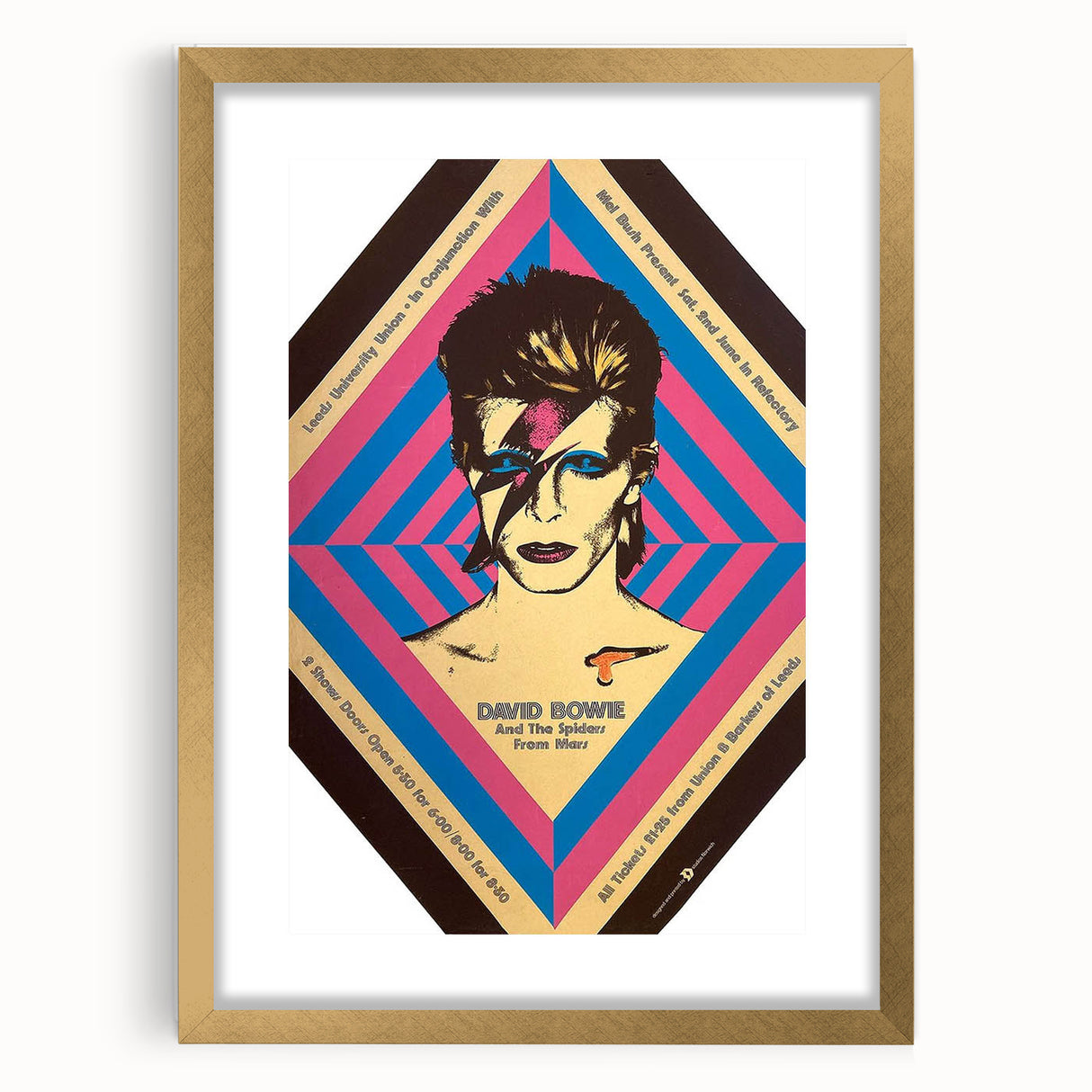 David Bowie Ziggy Stardust Retro Poster - Vintage Concert Art
