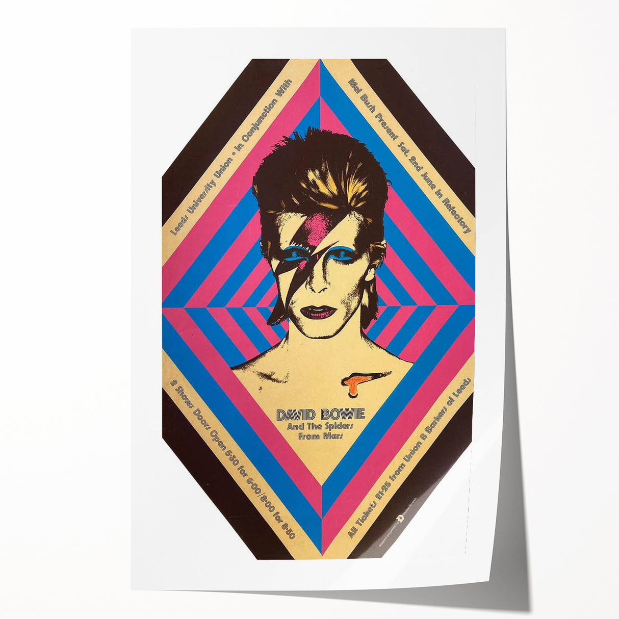 David Bowie Ziggy Stardust Retro Poster - Vintage Concert Art