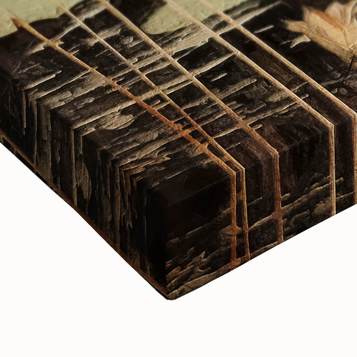 Close-up view of vibrant abstract floral wall art on stretched canvas, showcasing intricate details in soft pastels and bold colors, perfect for home decor.