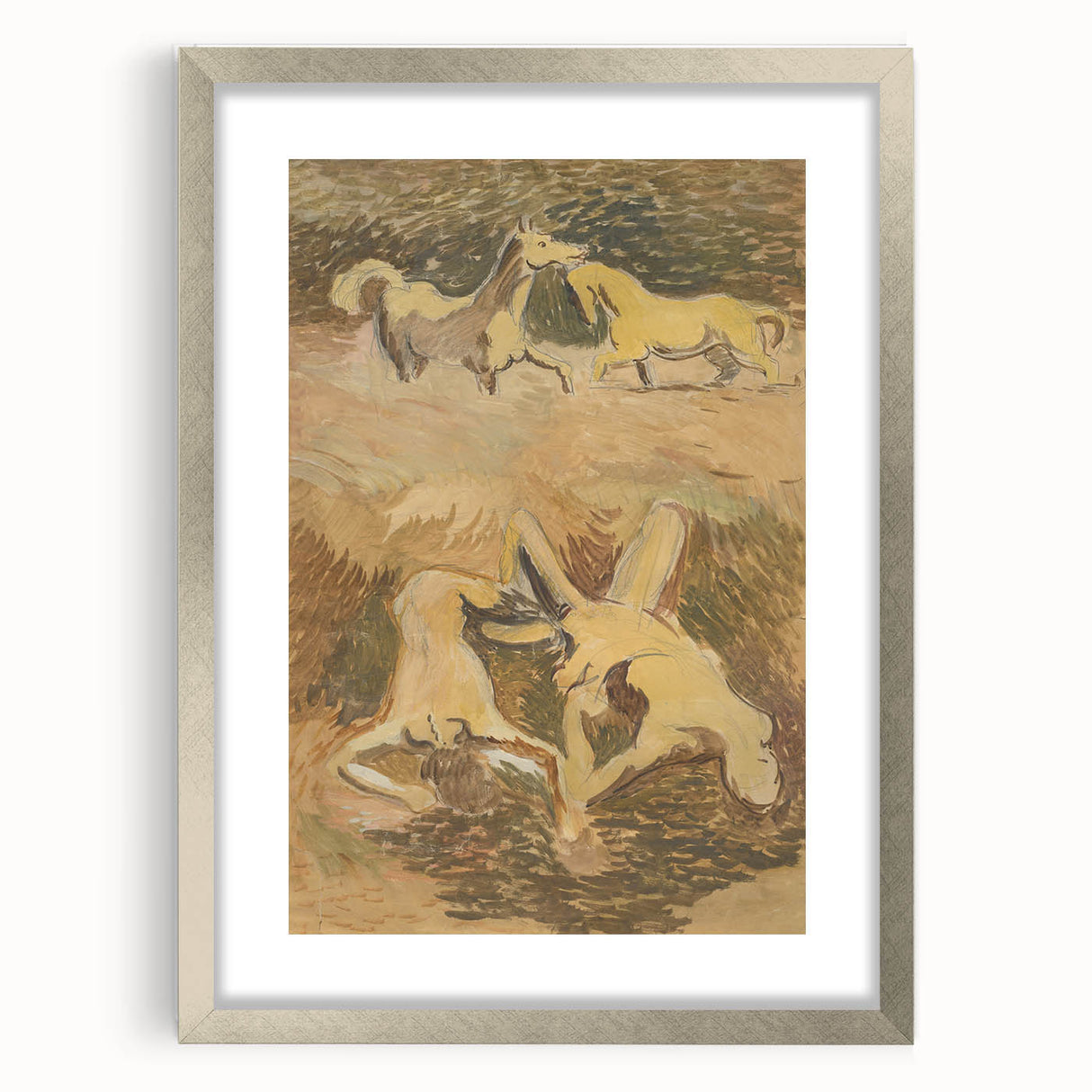 Dynamic Horse Scene Wall Art - Abstract Modern Art Prints