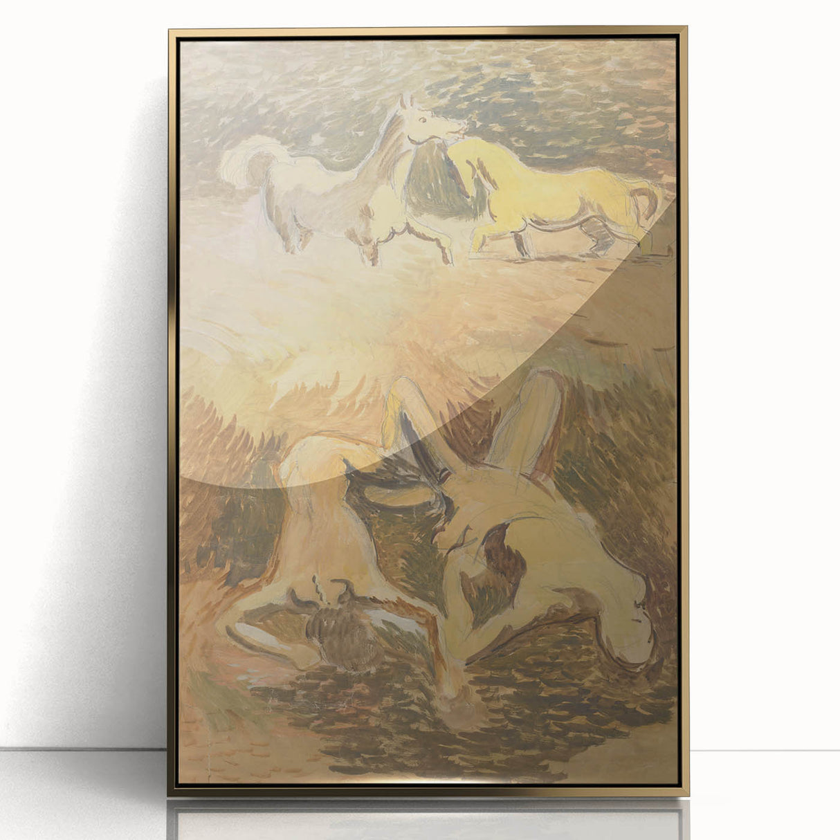 Dynamic Horse Scene Wall Art - Abstract Modern Art Prints