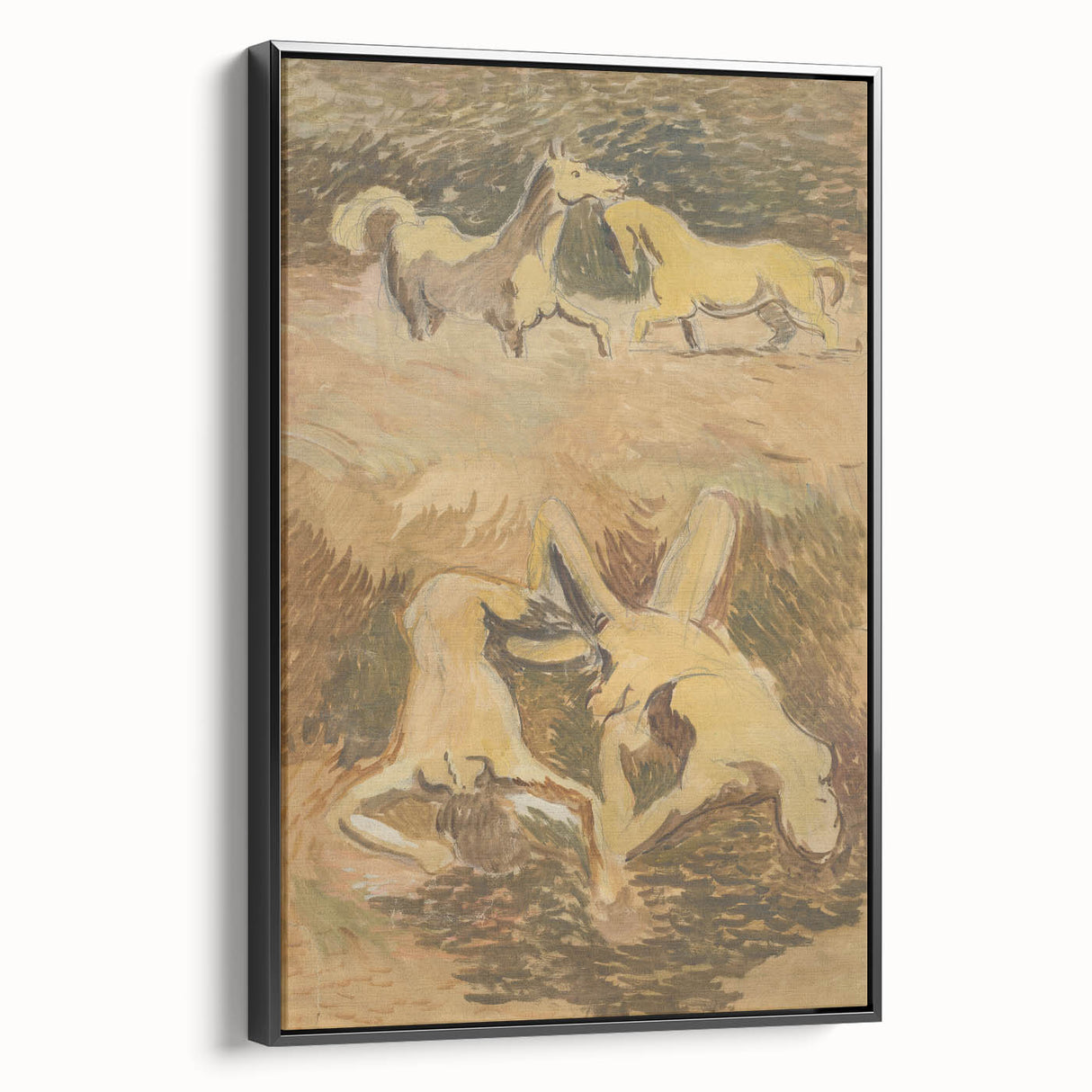 Dynamic Horse Scene Wall Art - Abstract Modern Art Prints