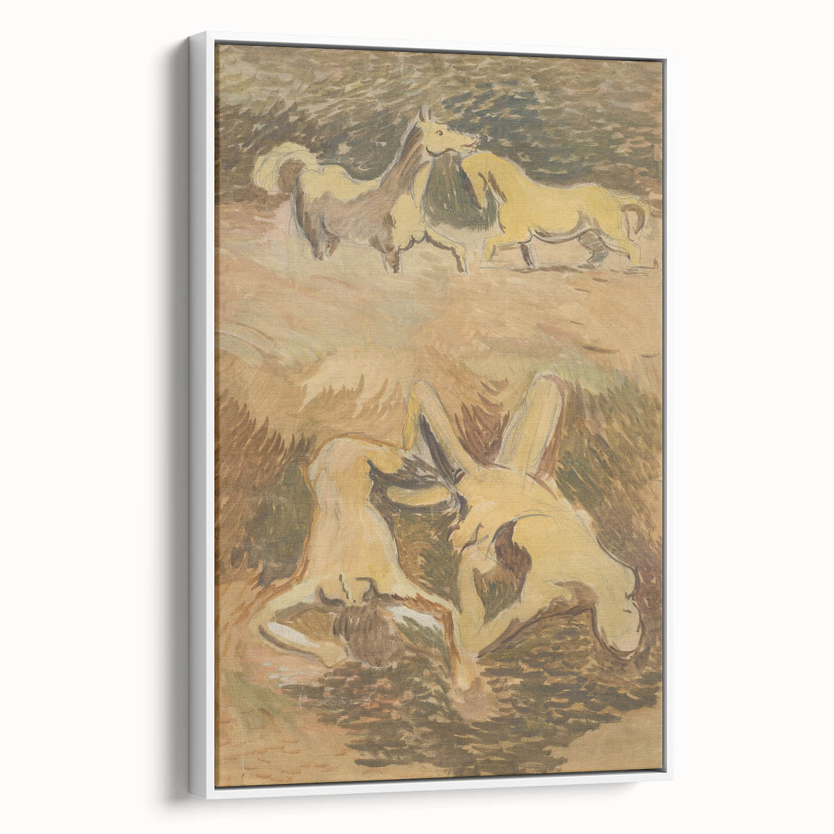 Dynamic Horse Scene Wall Art - Abstract Modern Art Prints
