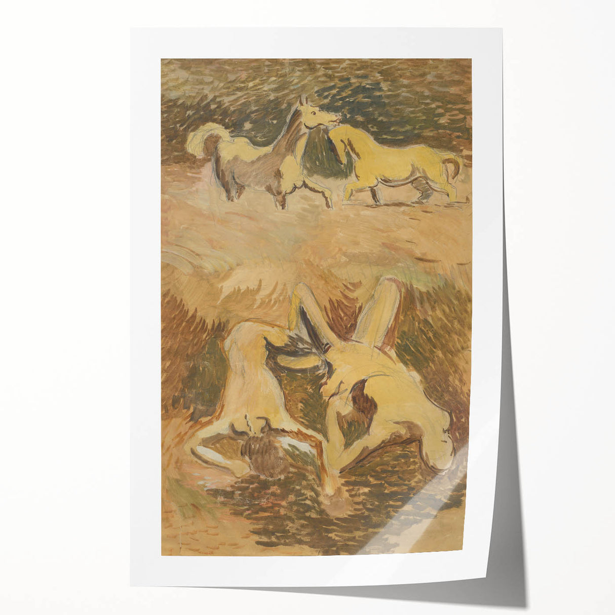 Dynamic Horse Scene Wall Art - Abstract Modern Art Prints