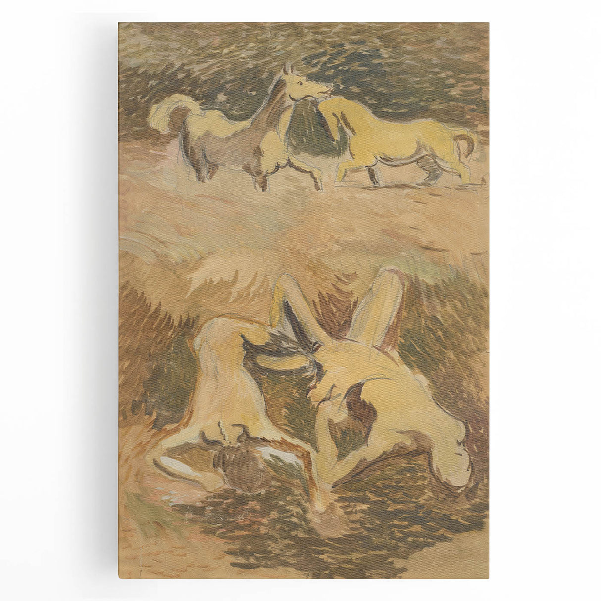 Dynamic Horse Scene Wall Art - Abstract Modern Art Prints