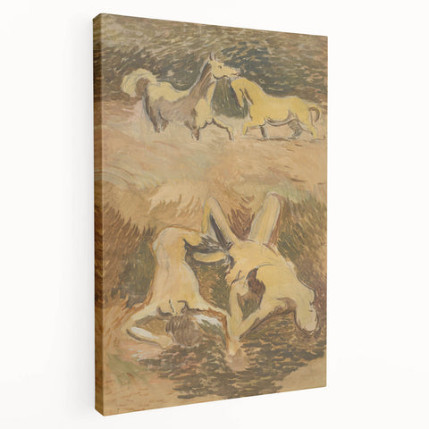 Dynamic Horse Scene Wall Art - Abstract Modern Art Prints