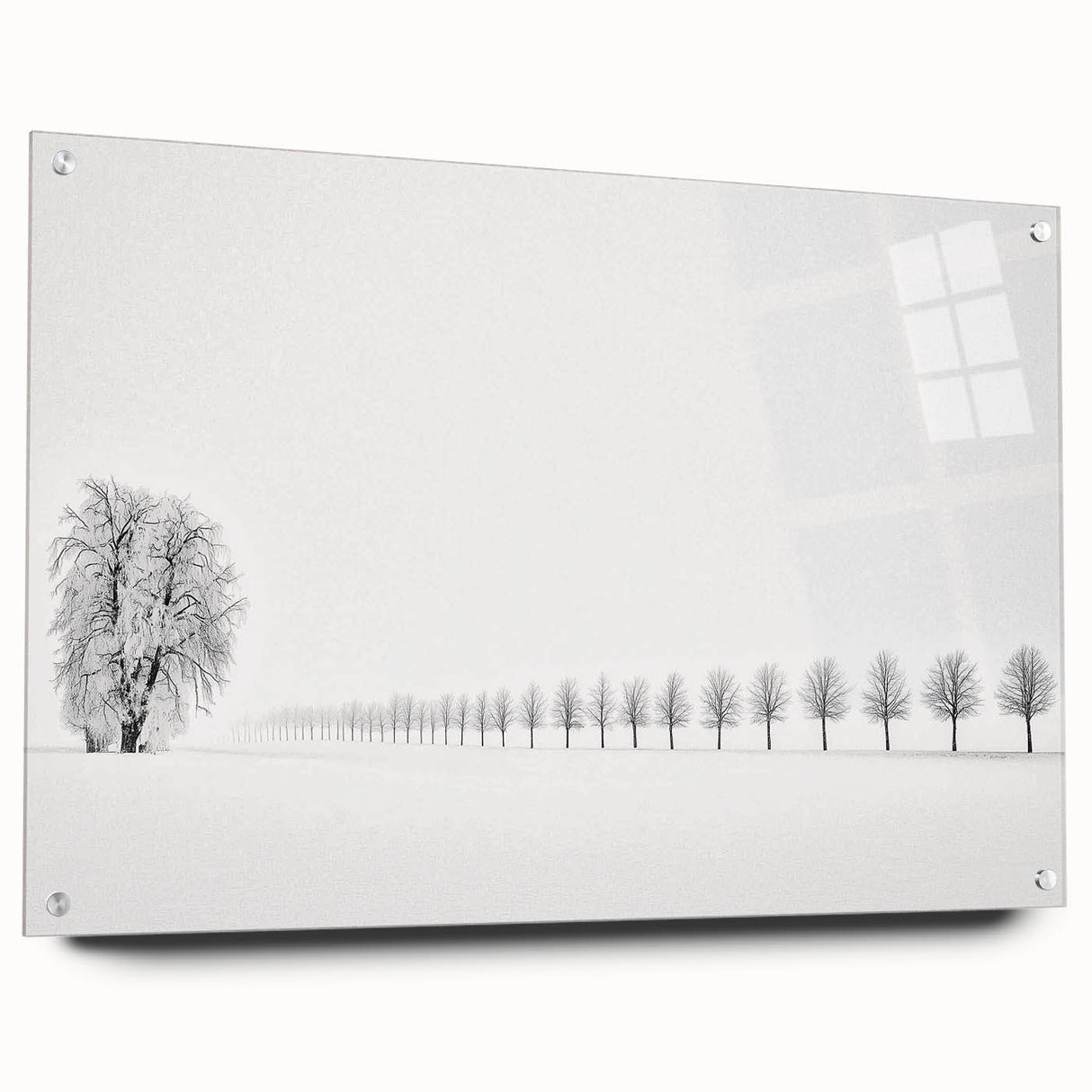 Minimalist Office Wall Art – Modern Black and White Winter Scene