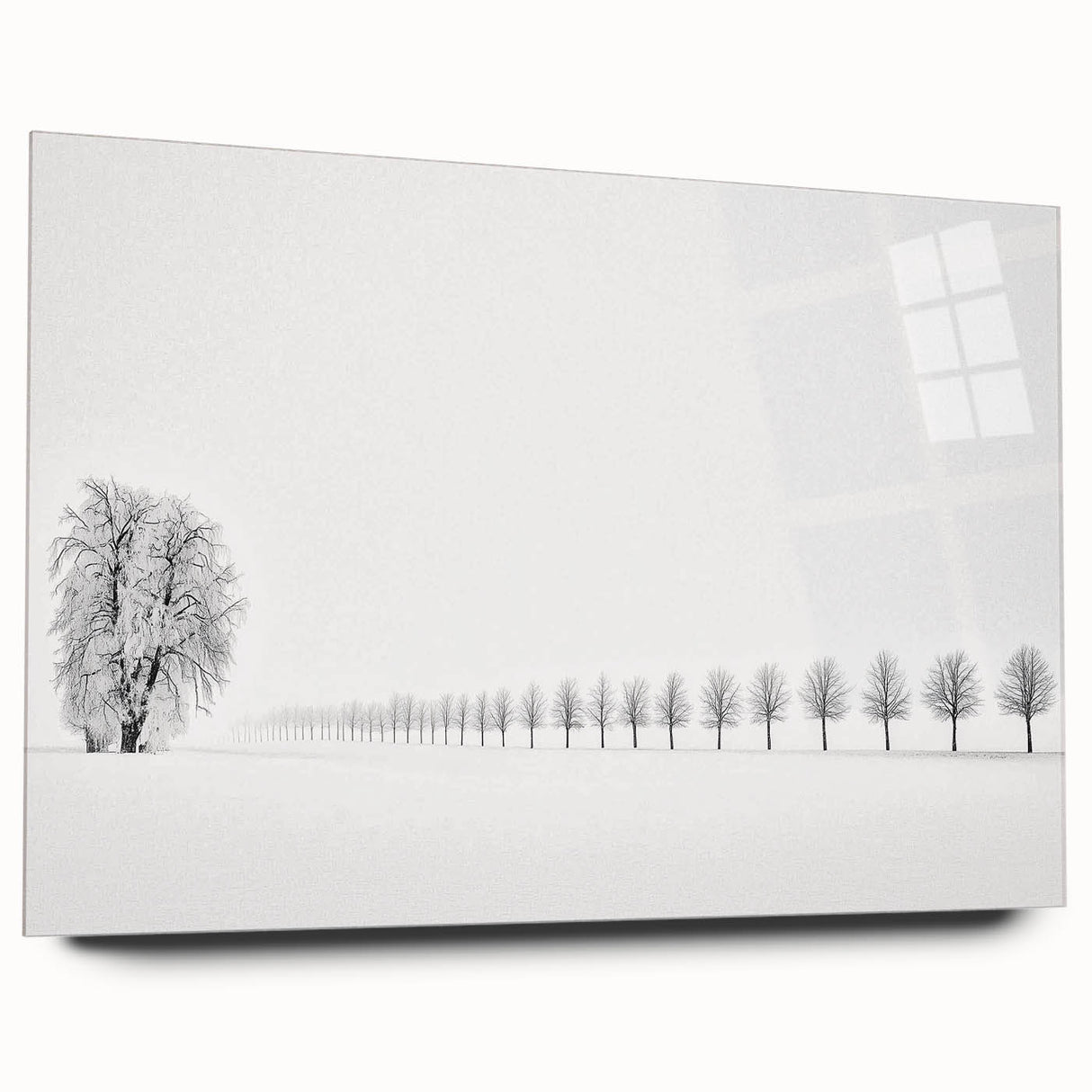 Minimalist Office Wall Art – Modern Black and White Winter Scene