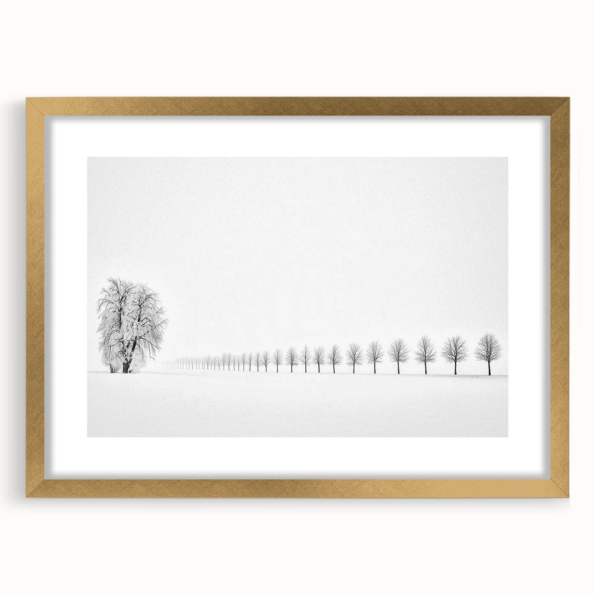 Minimalist Office Wall Art – Modern Black and White Winter Scene