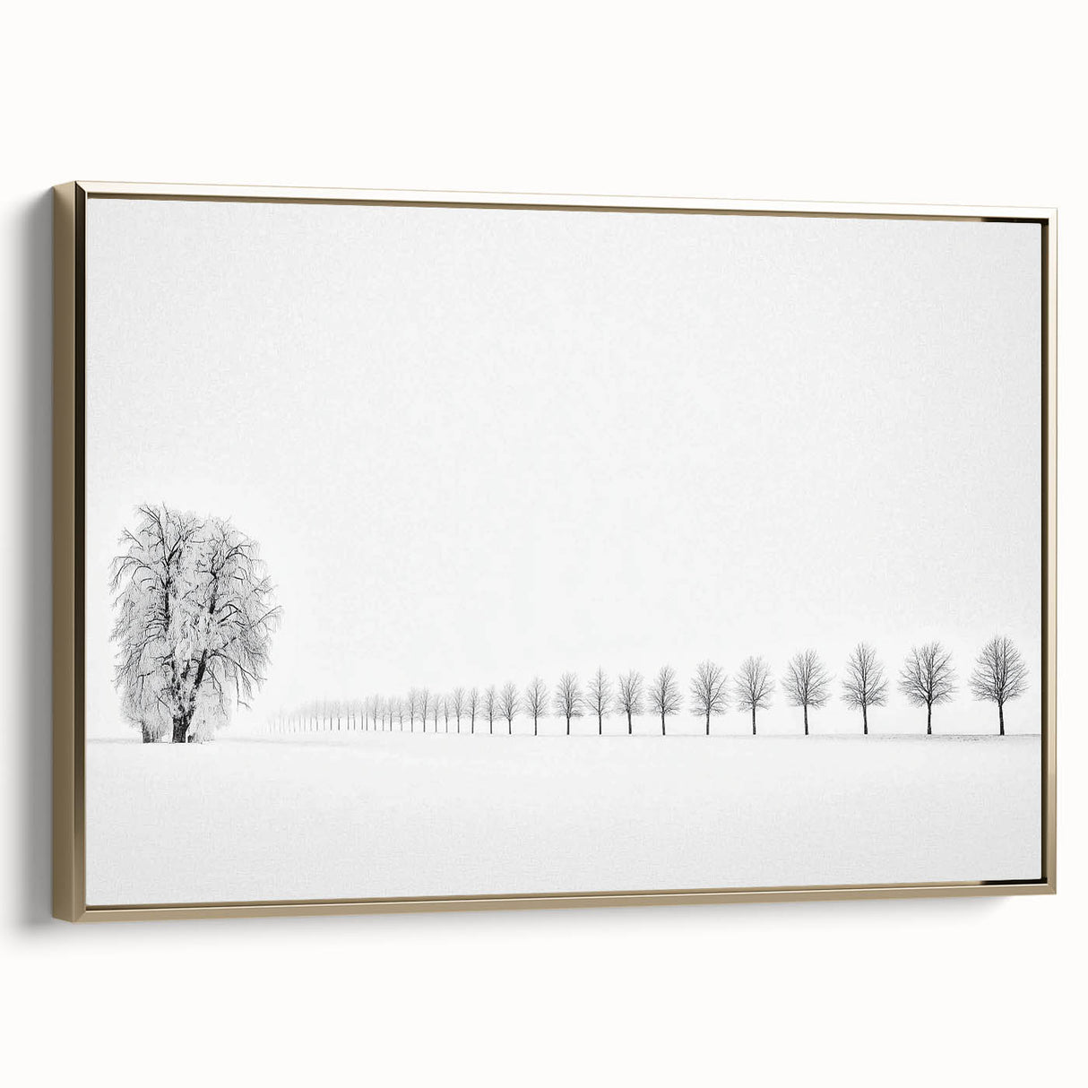Minimalist Office Wall Art – Modern Black and White Winter Scene