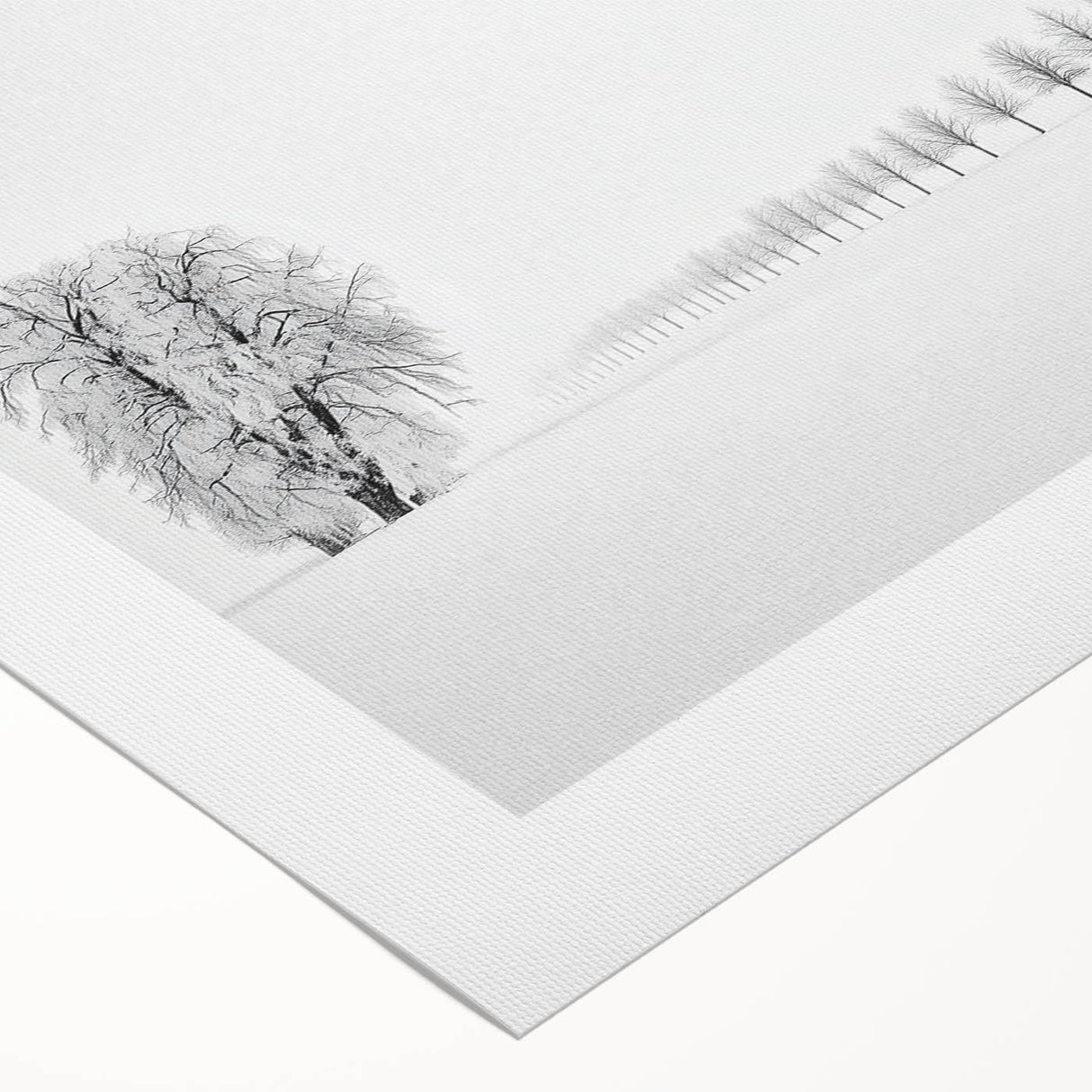 Minimalist Office Wall Art – Modern Black and White Winter Scene