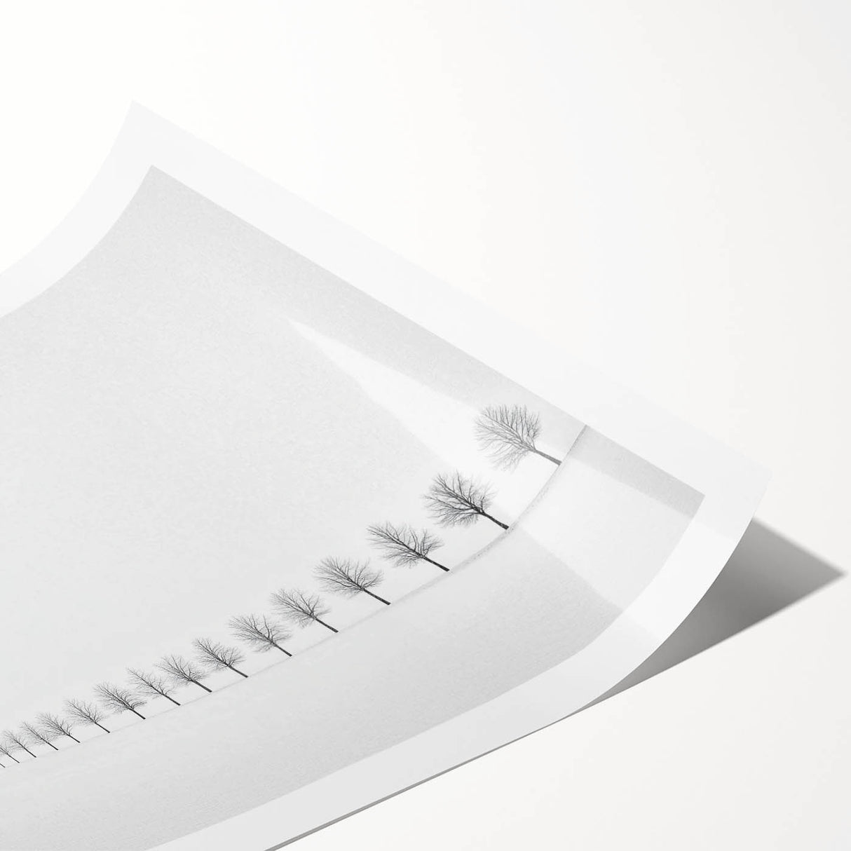 Minimalist Office Wall Art – Modern Black and White Winter Scene