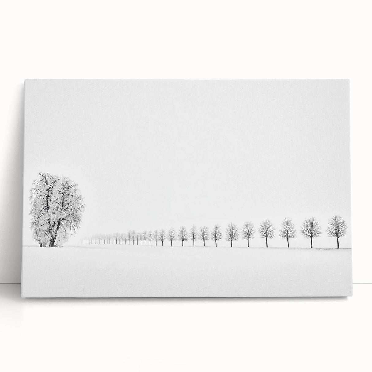 Minimalist Office Wall Art – Modern Black and White Winter Scene
