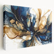 Stretched canvas wall art showcasing vibrant abstract floral designs in shades of pink, blue, and green, perfect for modern home decor.