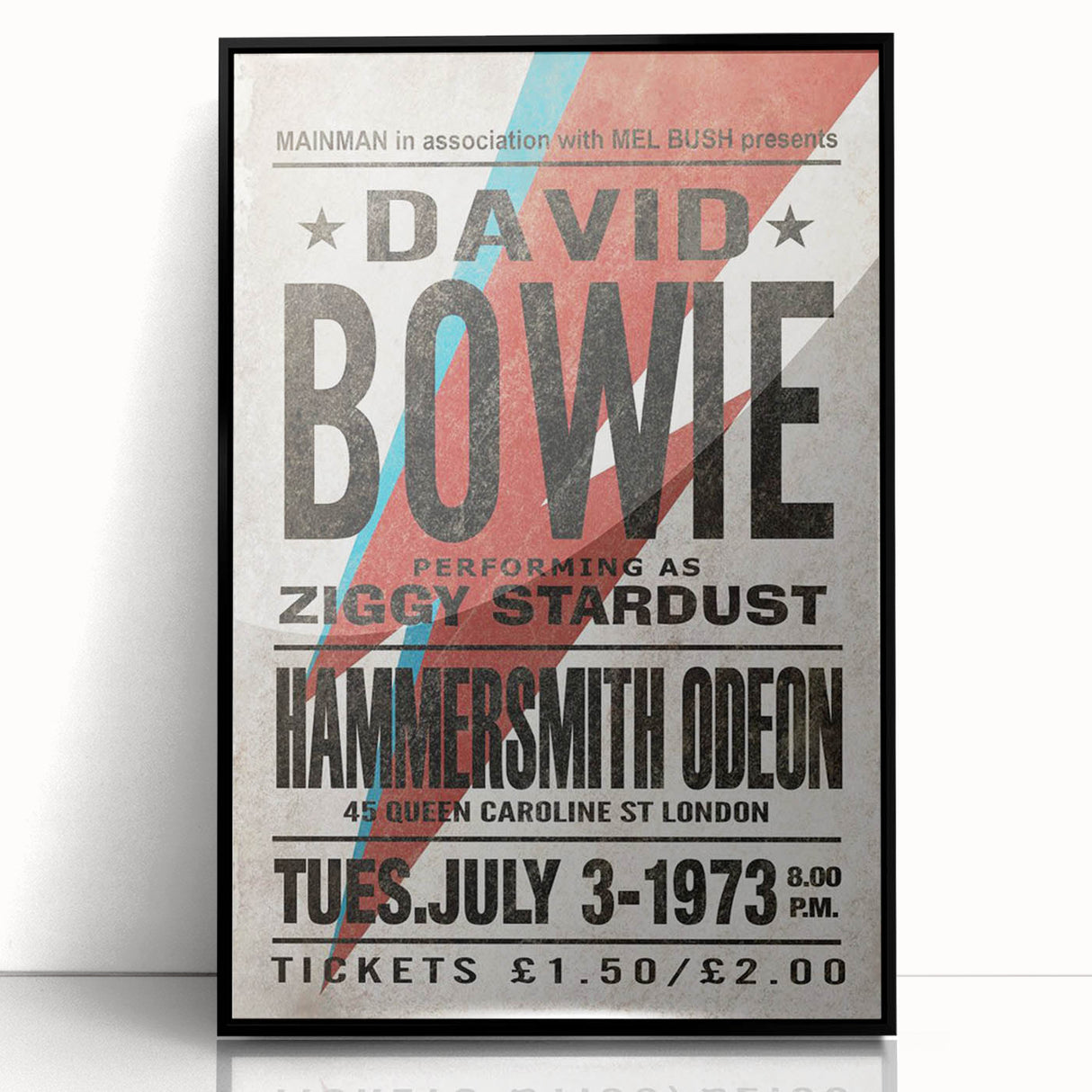 David Bowie Ziggy Stardust Retro Poster - Vintage Concert Art