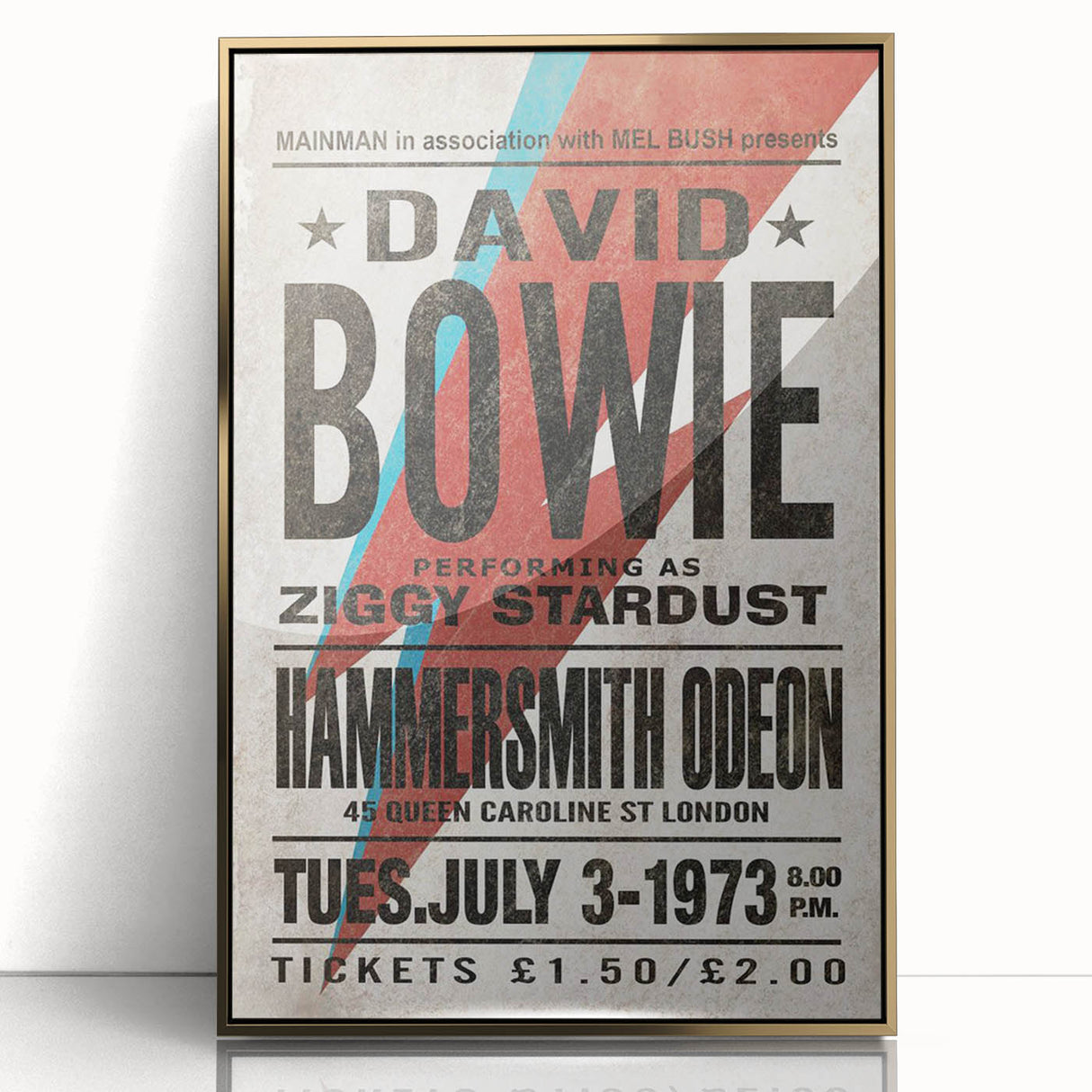 David Bowie Ziggy Stardust Retro Poster - Vintage Concert Art