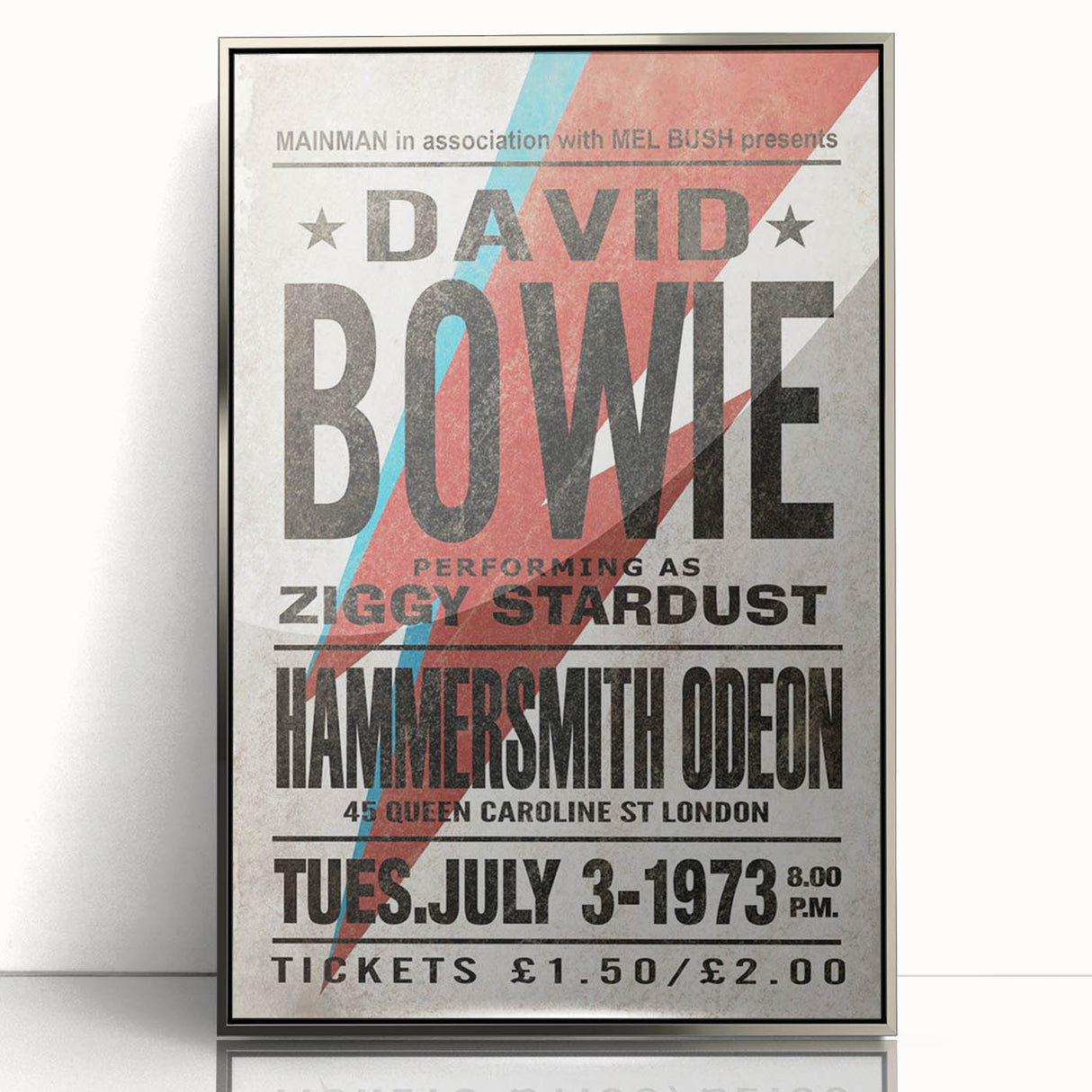 David Bowie Ziggy Stardust Retro Poster - Vintage Concert Art