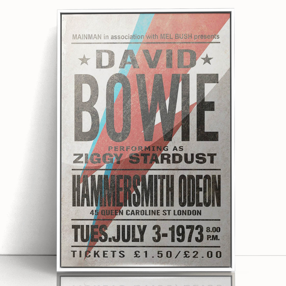David Bowie Ziggy Stardust Retro Poster - Vintage Concert Art