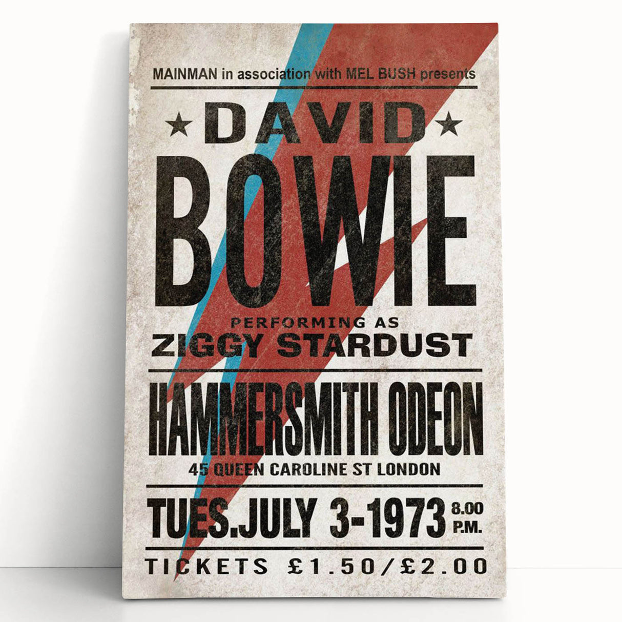 David Bowie Ziggy Stardust Retro Poster - Vintage Concert Art