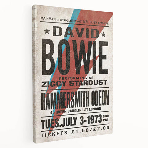 David Bowie Ziggy Stardust Retro Poster - Vintage Concert Art