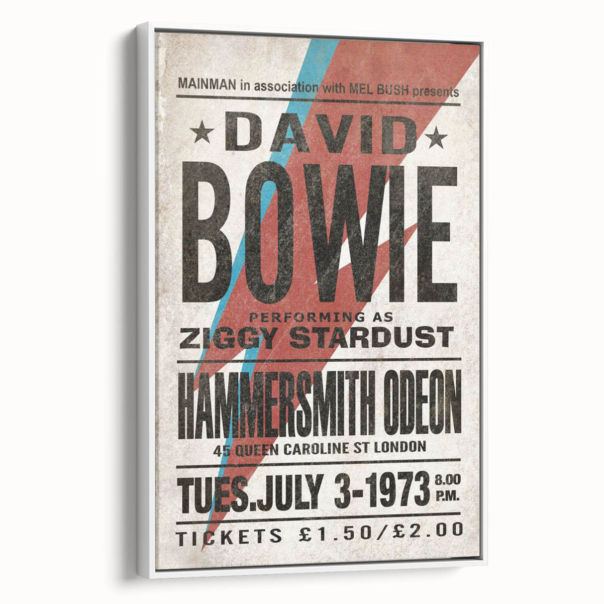 David Bowie Ziggy Stardust Retro Poster - Vintage Concert Art