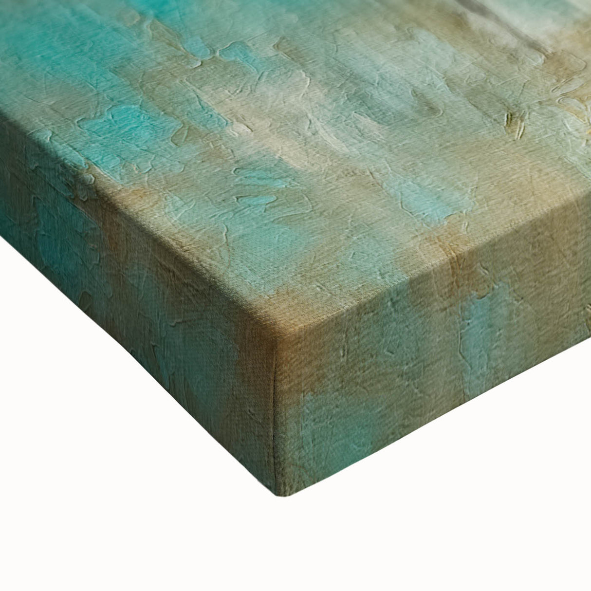 Close-up of a vibrant abstract floral wall art piece on stretched canvas, showcasing intricate details in bold colors, ideal for modern home decor.