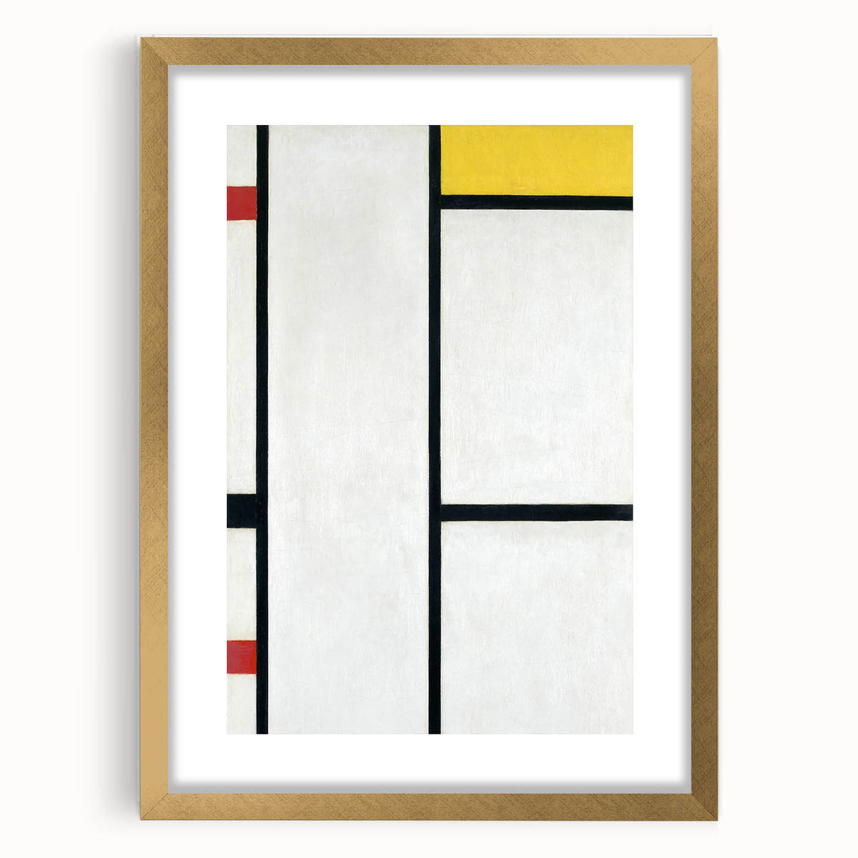 Modern Abstract Art Print - Mondrian's Red, Yellow, and Blue