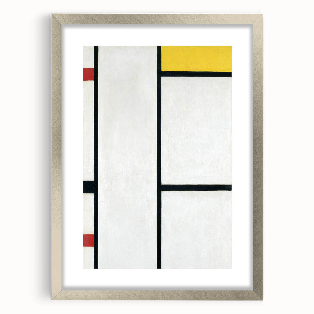 Modern Abstract Art Print - Mondrian's Red, Yellow, and Blue