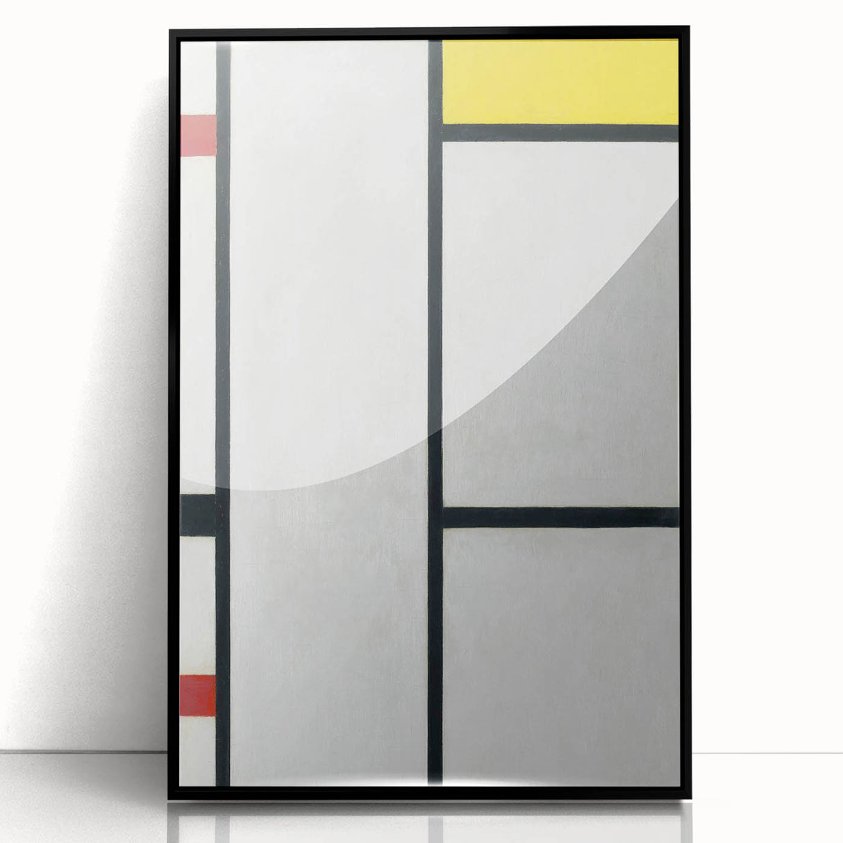 Modern Abstract Art Print - Mondrian's Red, Yellow, and Blue