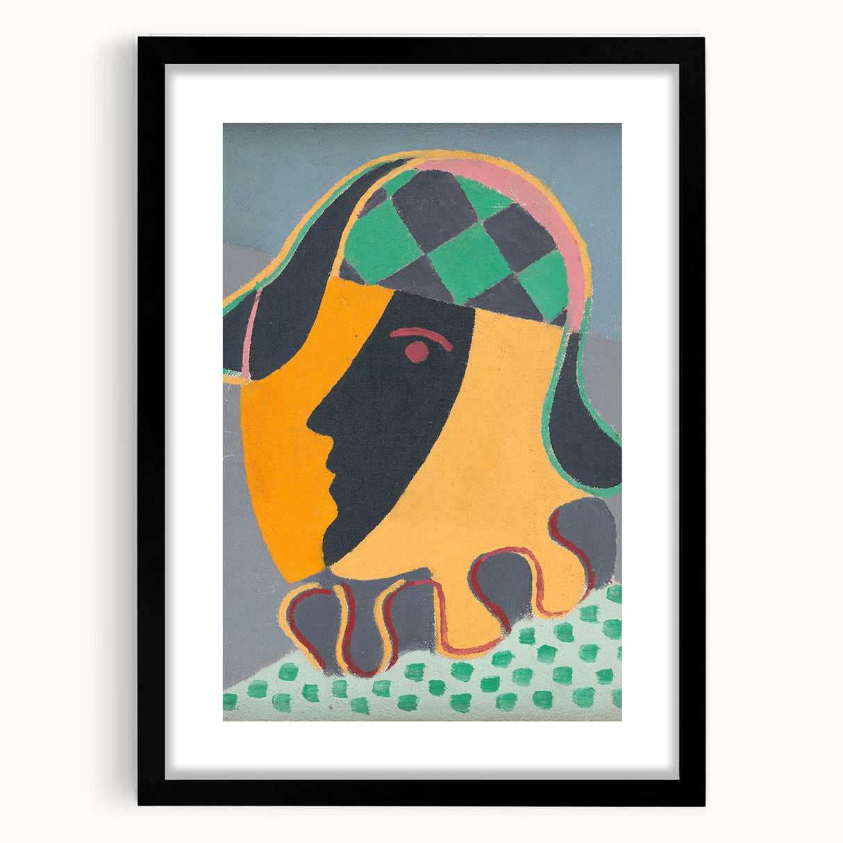 Abstract Pierrot Head Wall Art - Modern Vibrant Art Prints