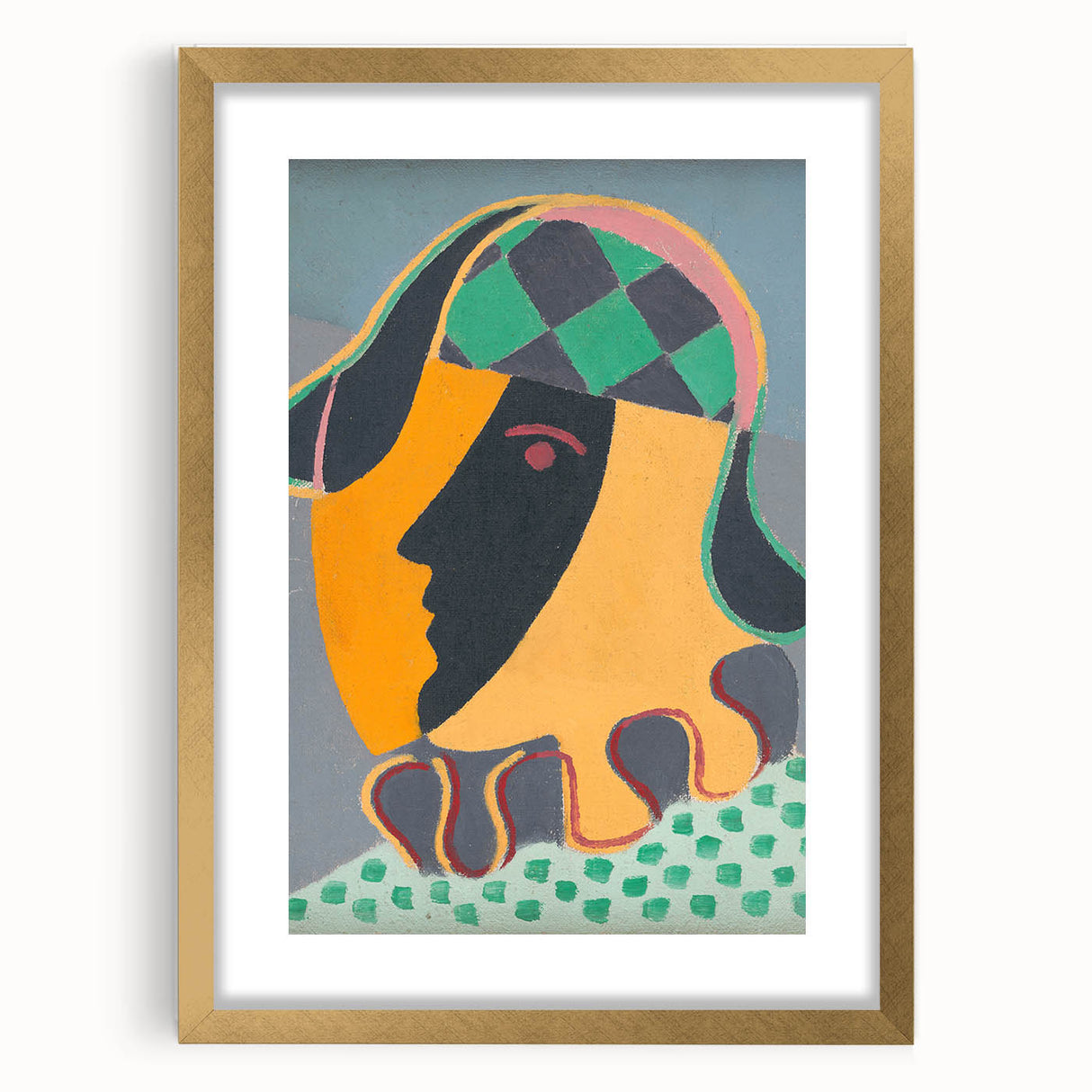 Abstract Pierrot Head Wall Art - Modern Vibrant Art Prints