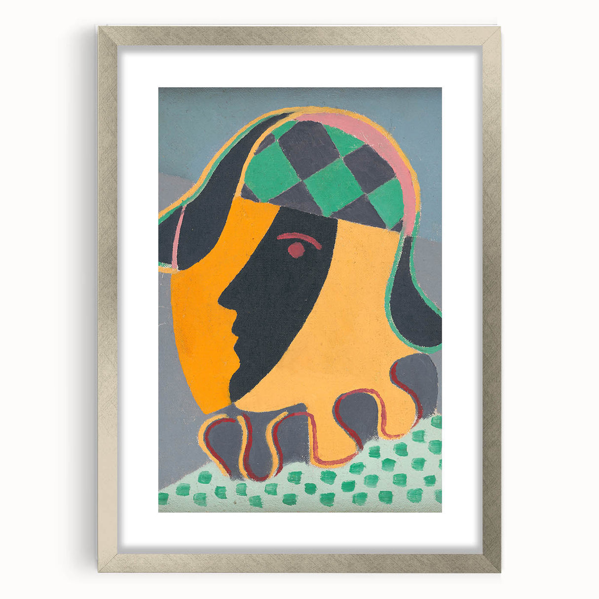 Abstract Pierrot Head Wall Art - Modern Vibrant Art Prints