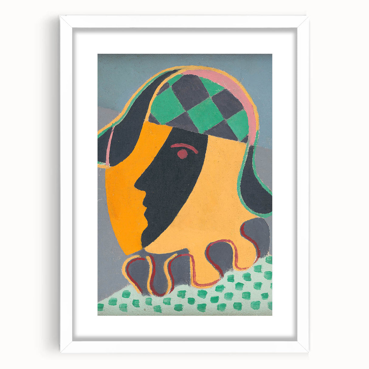 Abstract Pierrot Head Wall Art - Modern Vibrant Art Prints