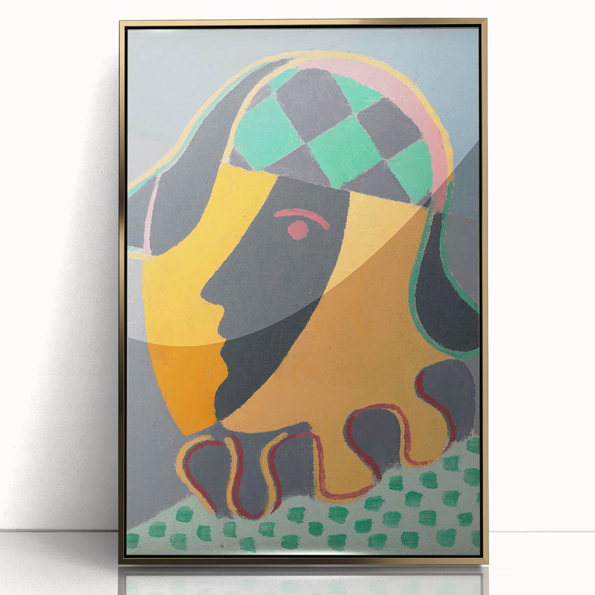 Abstract Pierrot Head Wall Art - Modern Vibrant Art Prints