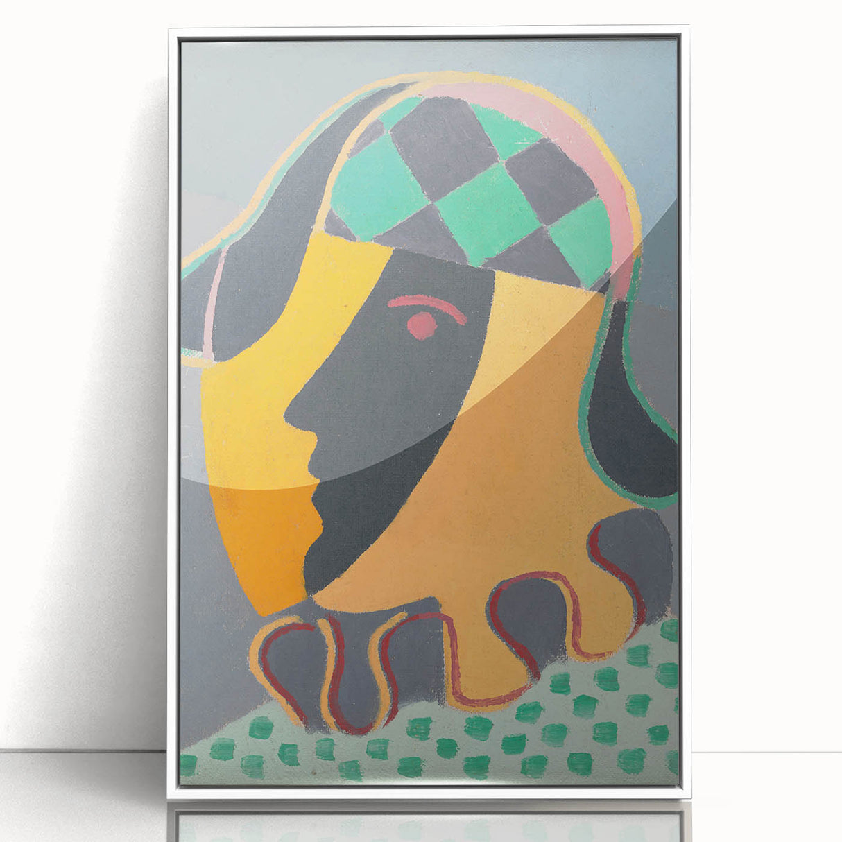Abstract Pierrot Head Wall Art - Modern Vibrant Art Prints