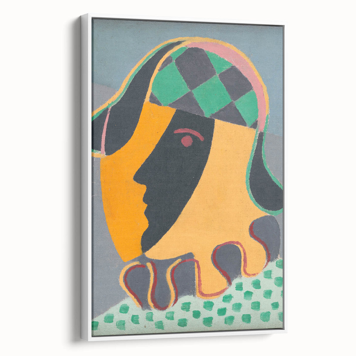 Abstract Pierrot Head Wall Art - Modern Vibrant Art Prints