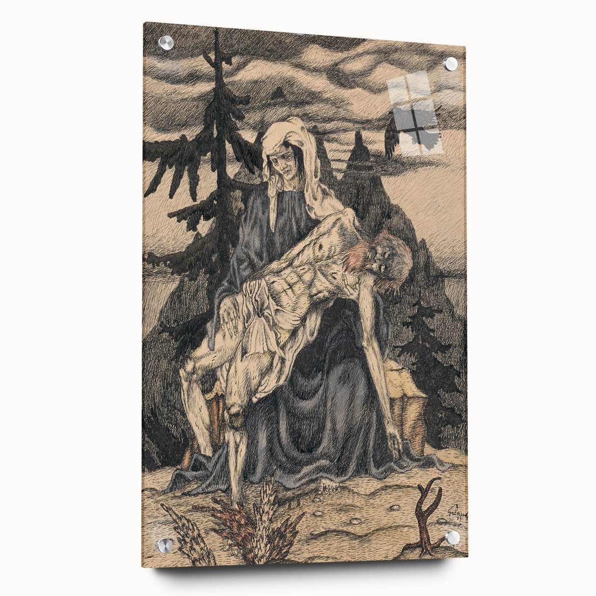 Modern Pietà Artwork - Abstract Religious Wall Art by Galanda