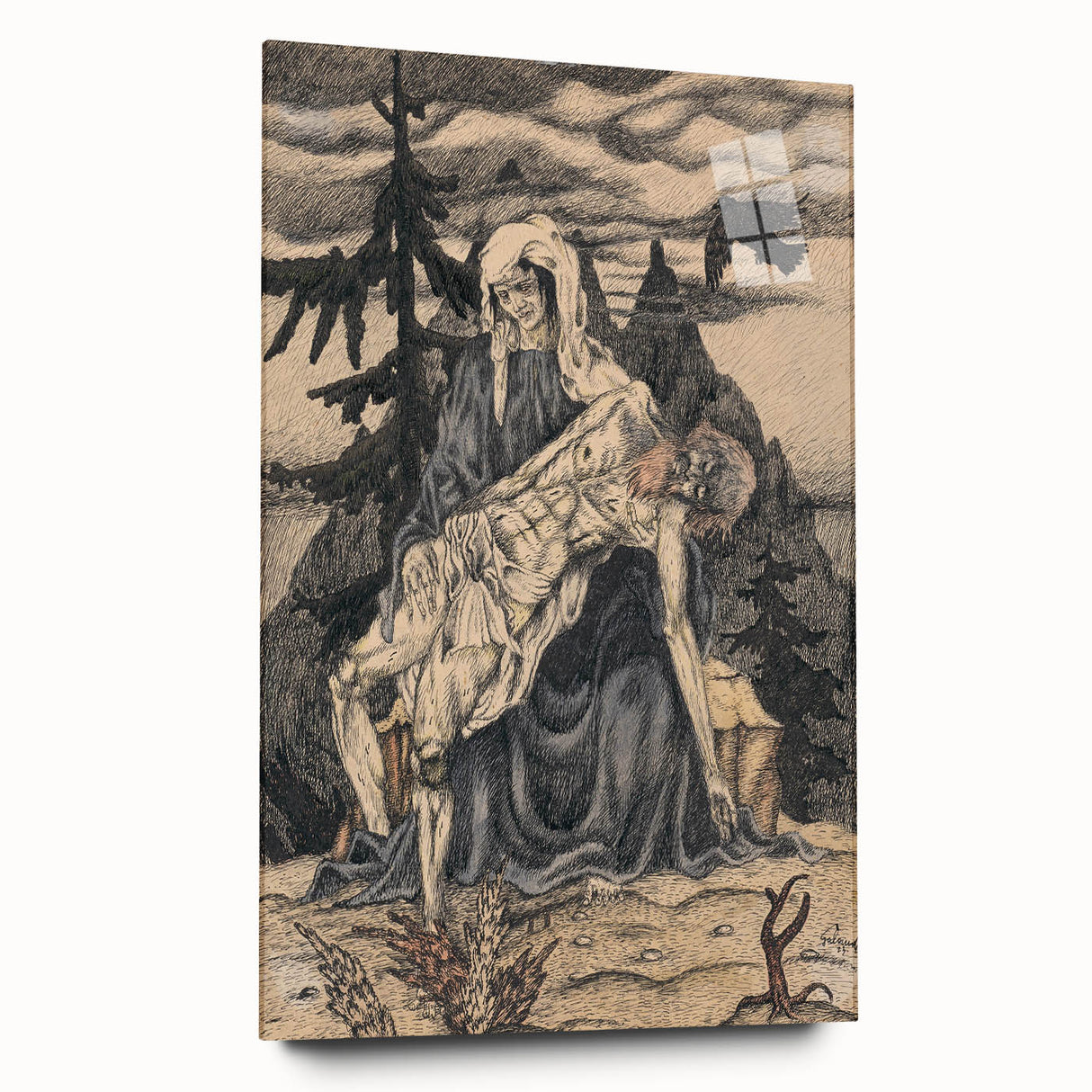 Modern Pietà Artwork - Abstract Religious Wall Art by Galanda