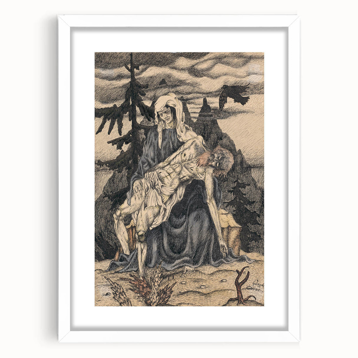 Modern Pietà Artwork - Abstract Religious Wall Art by Galanda
