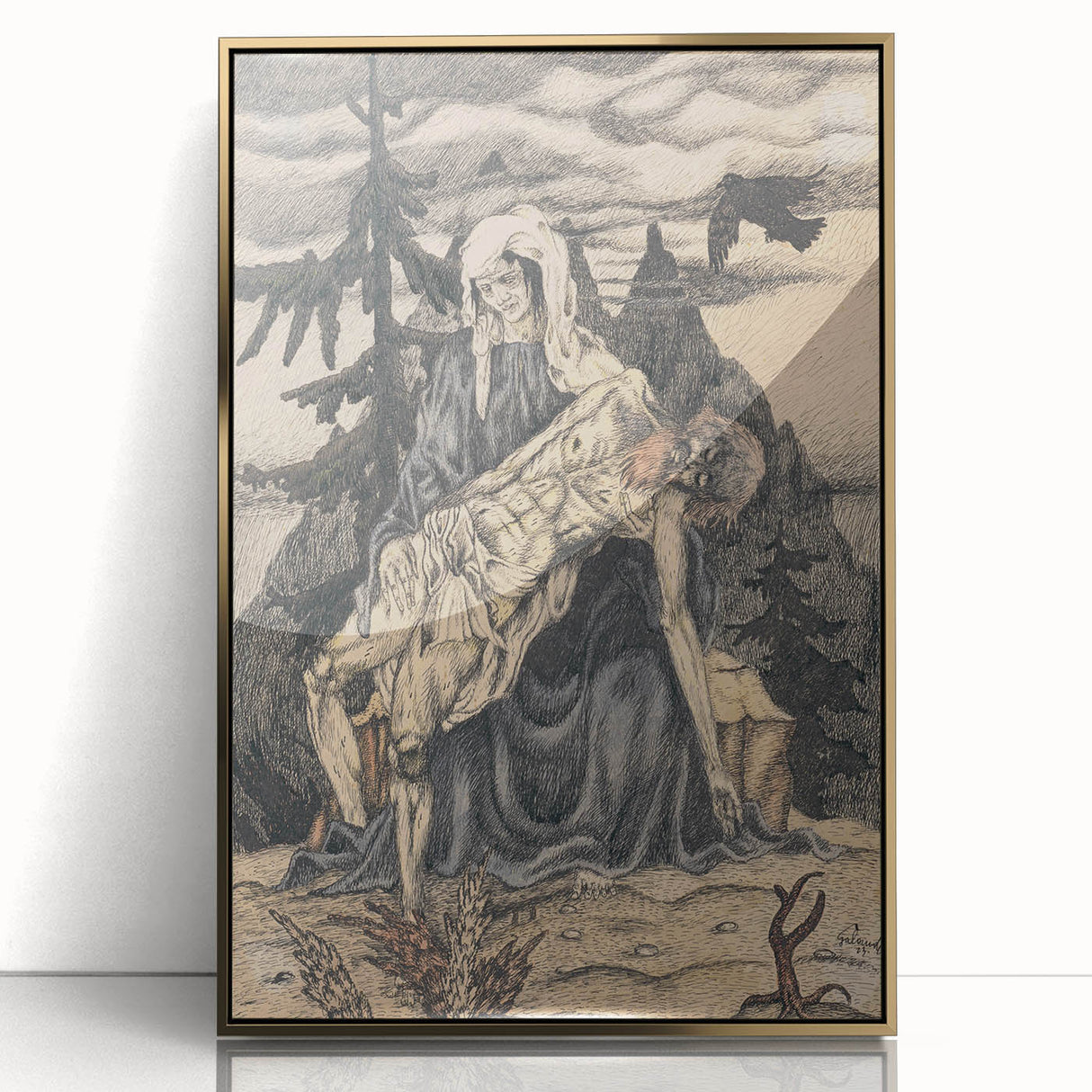 Modern Pietà Artwork - Abstract Religious Wall Art by Galanda