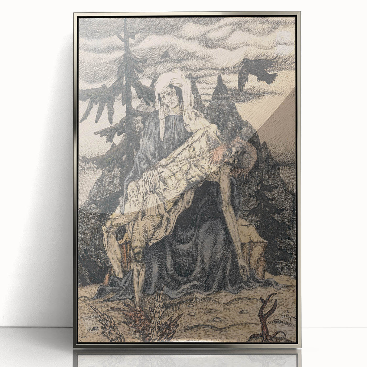 Modern Pietà Artwork - Abstract Religious Wall Art by Galanda