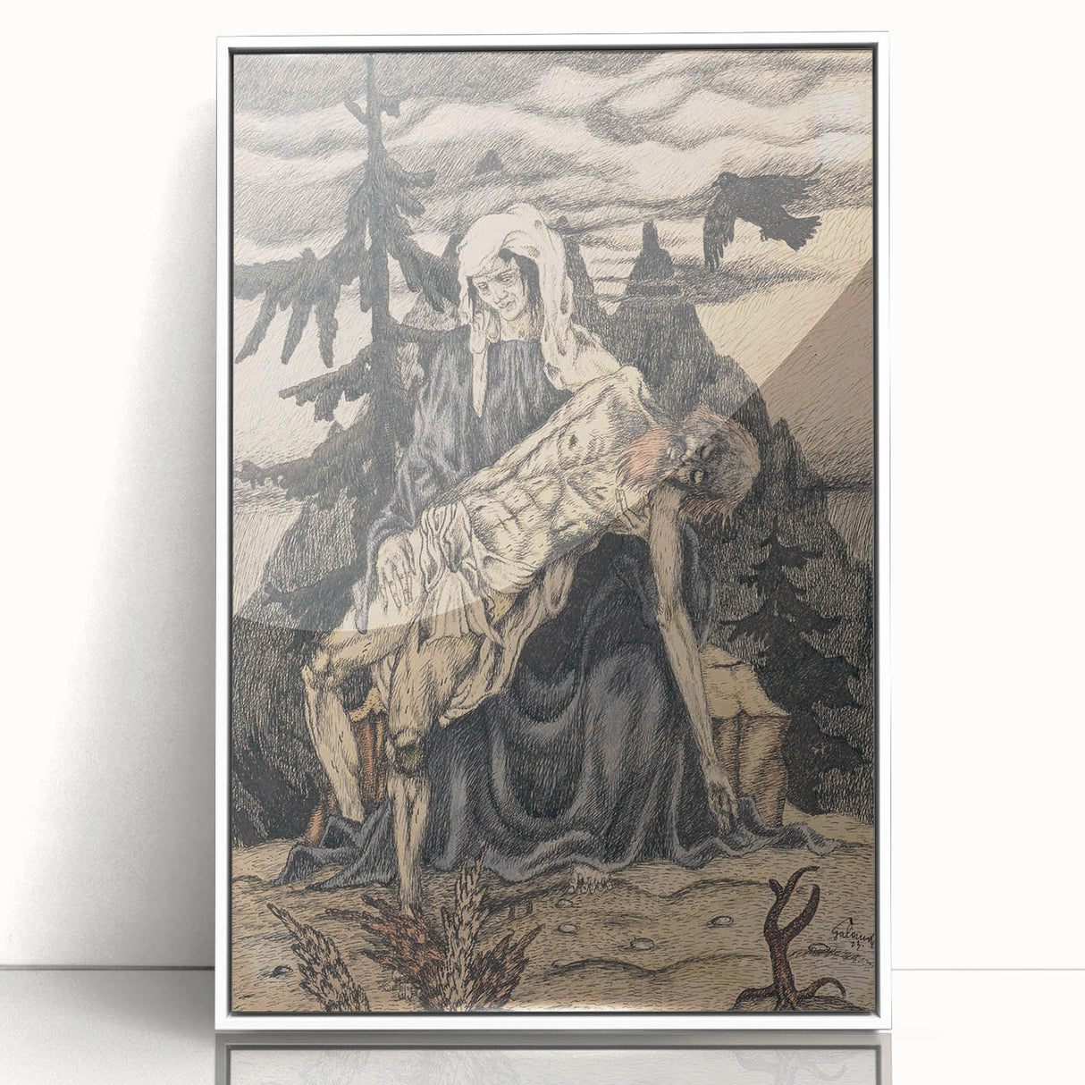 Modern Pietà Artwork - Abstract Religious Wall Art by Galanda
