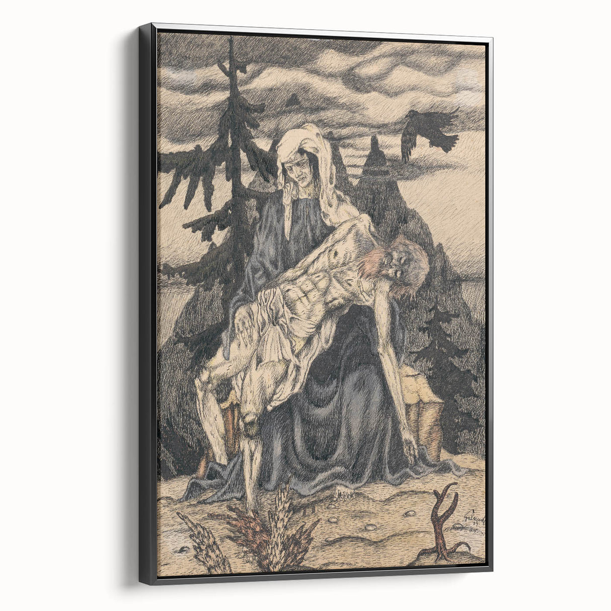 Modern Pietà Artwork - Abstract Religious Wall Art by Galanda