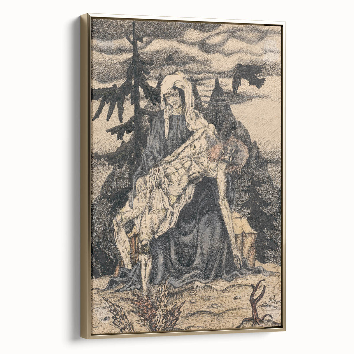 Modern Pietà Artwork - Abstract Religious Wall Art by Galanda