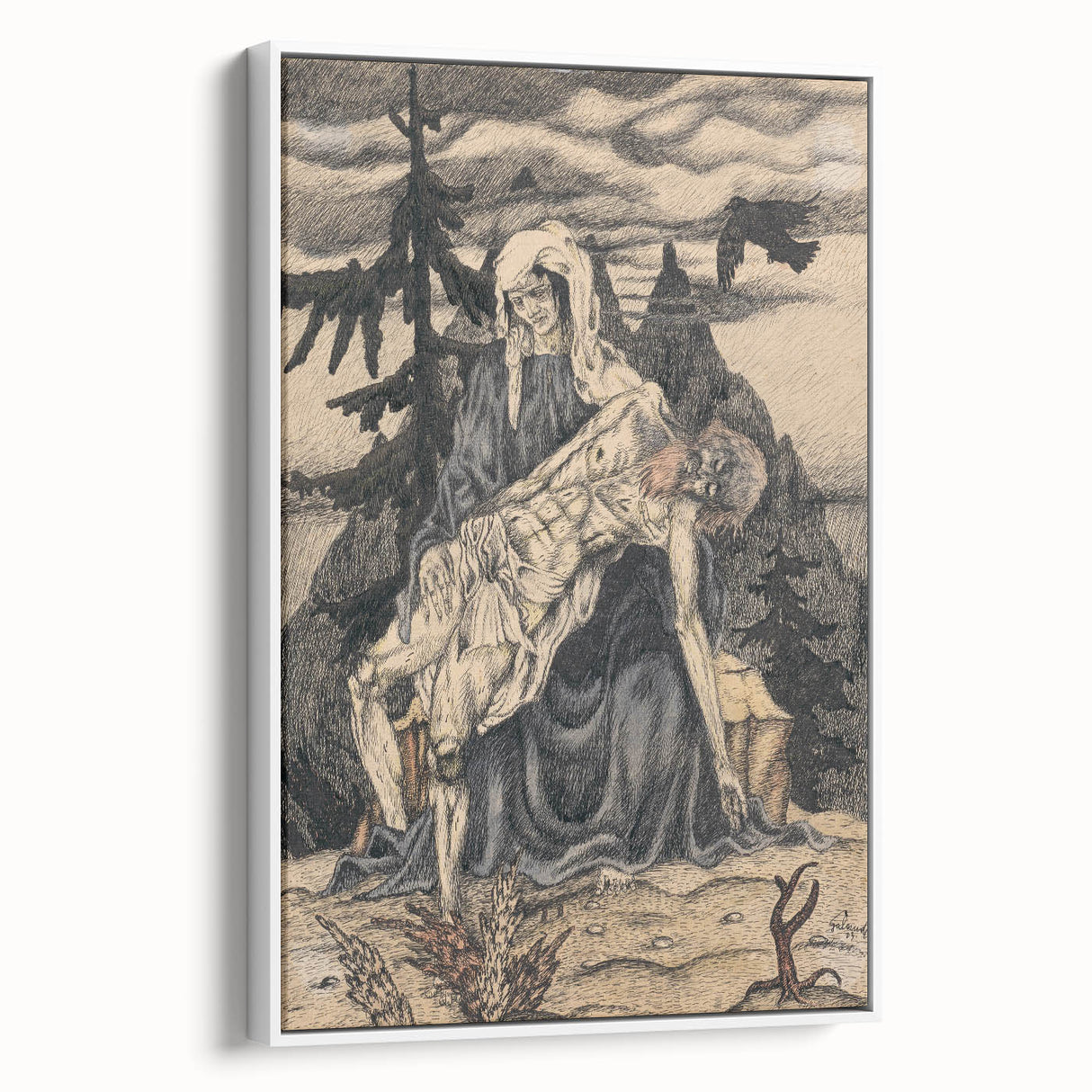 Modern Pietà Artwork - Abstract Religious Wall Art by Galanda