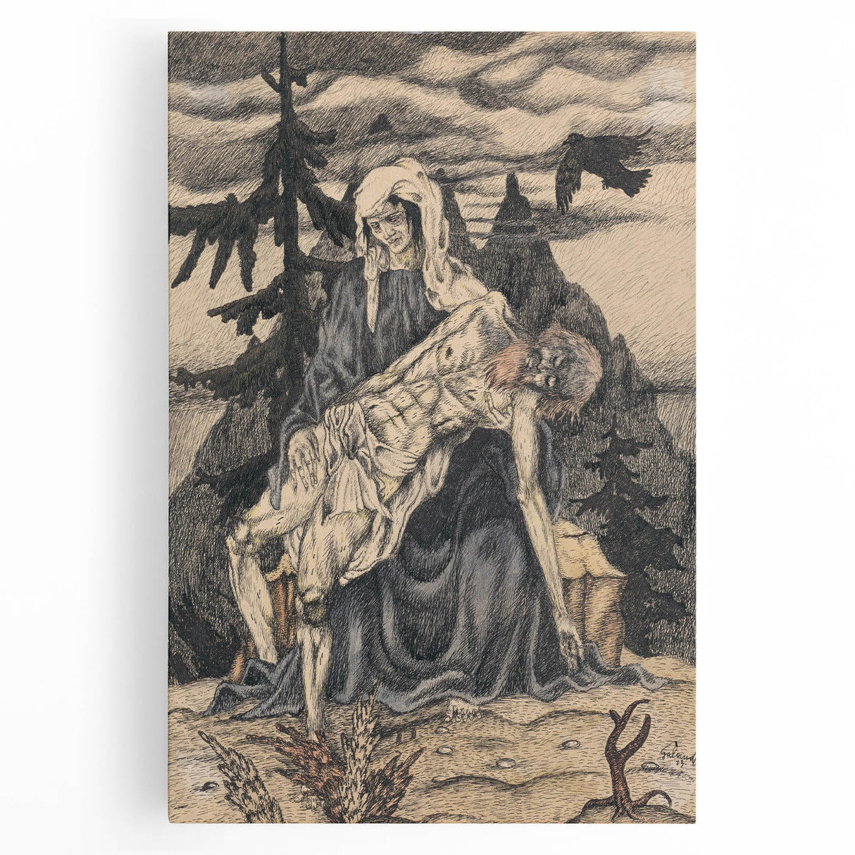 Modern Pietà Artwork - Abstract Religious Wall Art by Galanda