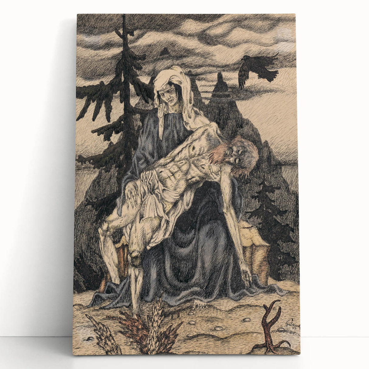 Modern Pietà Artwork - Abstract Religious Wall Art by Galanda